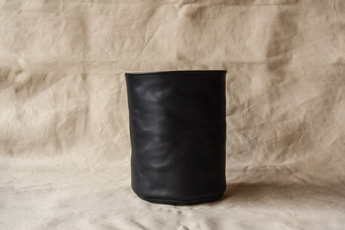 LEATHER TRASH CAN
