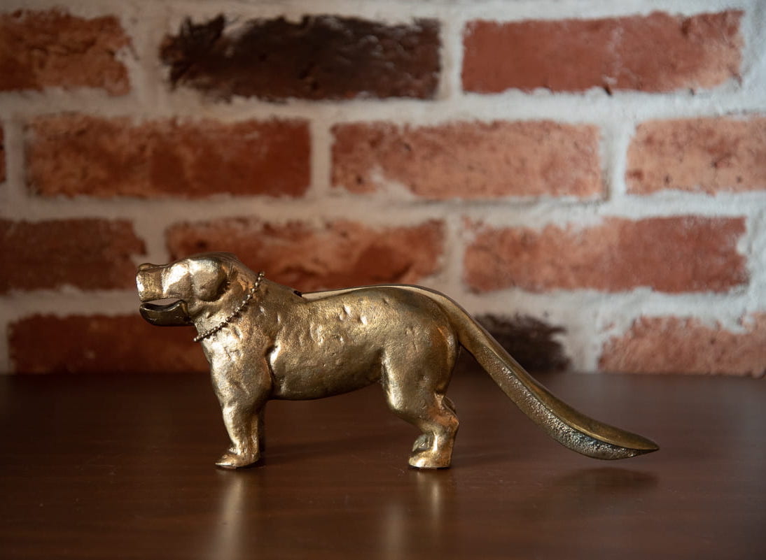 BRASS DOG NUT CRACKER